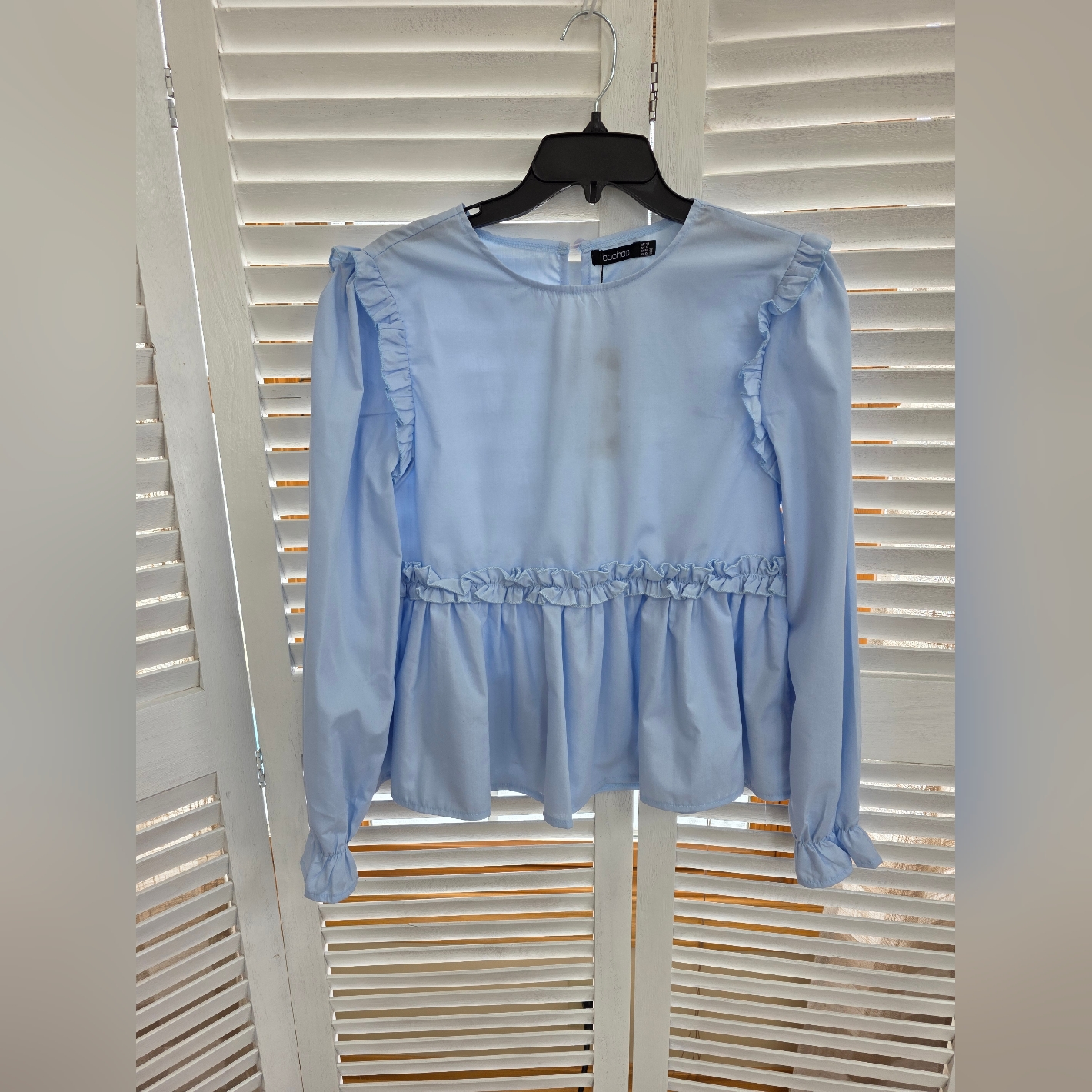 Boohoo Peplin Ruffle Top Uk Size 10